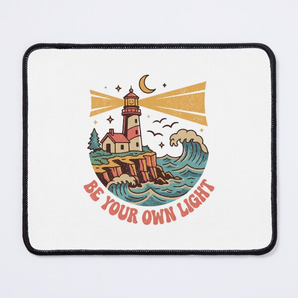 Item preview, Vintage Retro Smiling Lighthouse - Be Your Own Light - Distressed Nautical Coastal Motivational Art designed and sold by cannsuh.