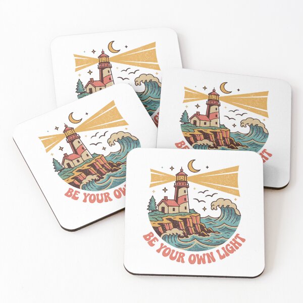 Item preview, Vintage Retro Smiling Lighthouse - Be Your Own Light - Distressed Nautical Coastal Motivational Art designed and sold by cannsuh.
