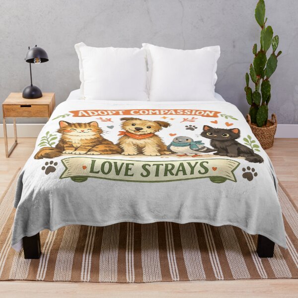 Item preview, Adopt Compassion Love Strays Cute Animal Rescue Cats Dog Pigeon Design designed and sold by inkoutninja.