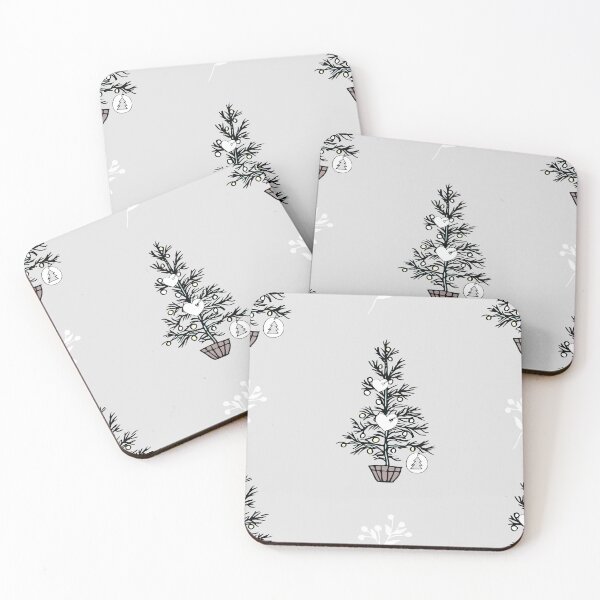 Item preview, Christmas tree decorations in neutrals designed and sold by Quiet Waters Design.