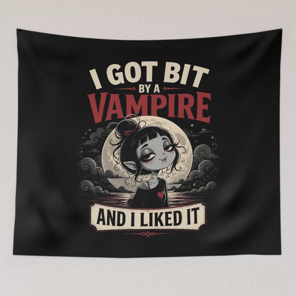 Item preview, I Got Bit By A Vampire And I Liked It Halloween Gift designed and sold by Say It With Ink.