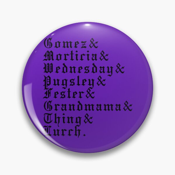 Item preview, addams family names designed and sold by MoodleDoon.