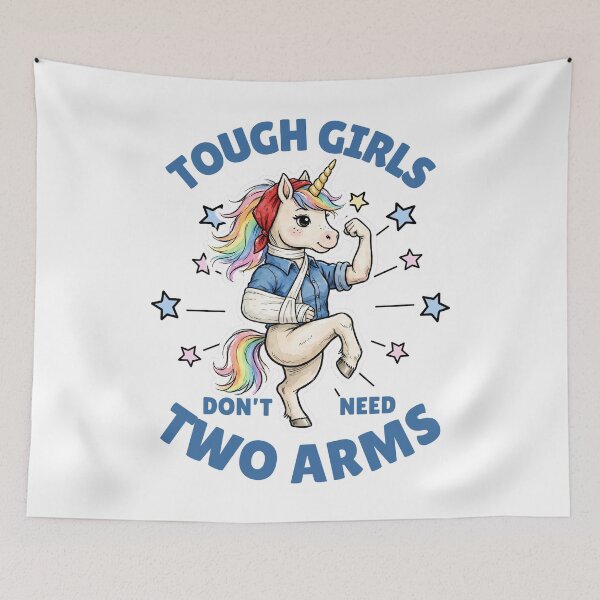 Item preview, Tough Girls Don't Need Two Arms – Funny Girl Power Tee designed and sold by Teetreasure2.