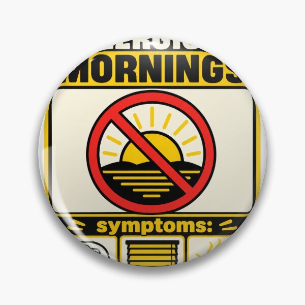 Item preview, Allergic to Mornings Funny Warning Label Night Owl Gift designed and sold by ys96.