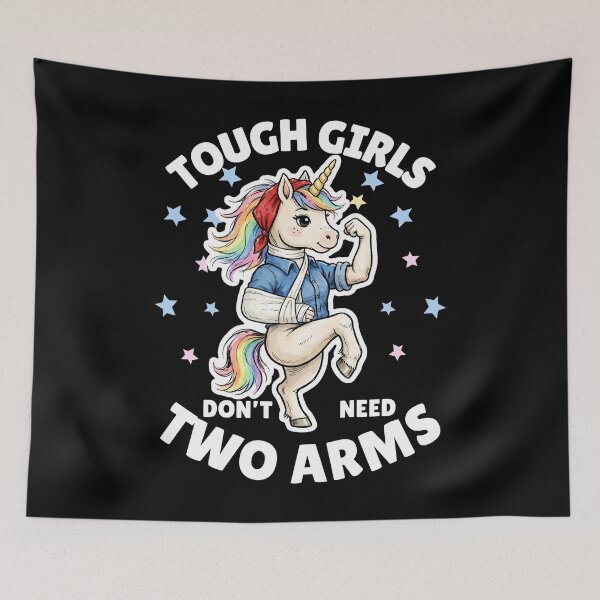 Item preview, Tough Girls Don't Need Two Arms – Funny Girl Power Tee designed and sold by Teetreasure2.