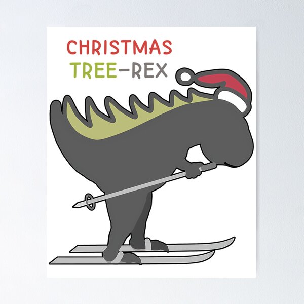Item preview, Funny Dinosaur Christmas Tree Snowboarding - Merry Christmas Dino designed and sold by Eghugoplar.