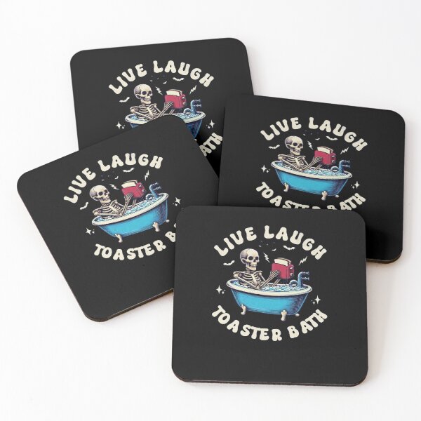 Item preview, Live Laugh Toaster Bath Skeleton Dark Humor designed and sold by TaikaHeinala.