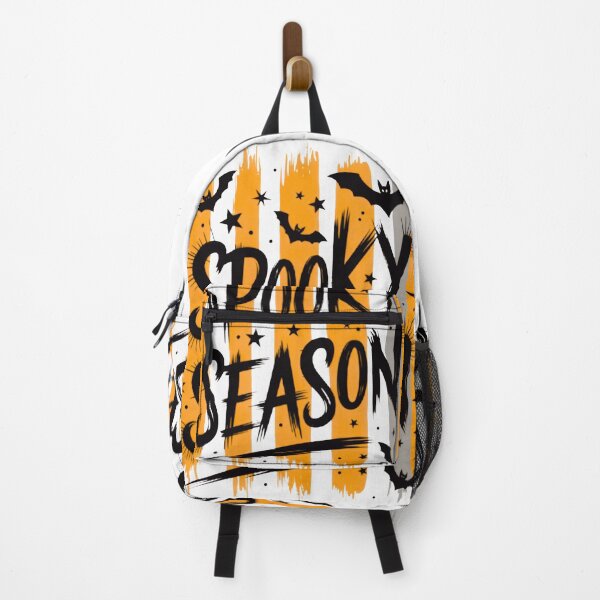 Item preview, Spooky Season Halloween Brush Lettering with Bats & Stars, Orange and Black designed and sold by Zizo-DR44.