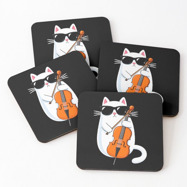 Item preview, cool cat playing cello sunglasses funny music lover designed and sold by SketchDrSketch.