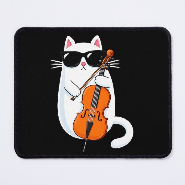 Item preview, cool cat playing cello sunglasses funny music lover designed and sold by SketchDrSketch.