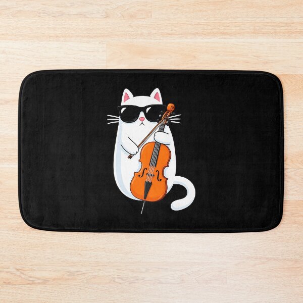 Item preview, cool cat playing cello sunglasses funny music lover designed and sold by SketchDrSketch.