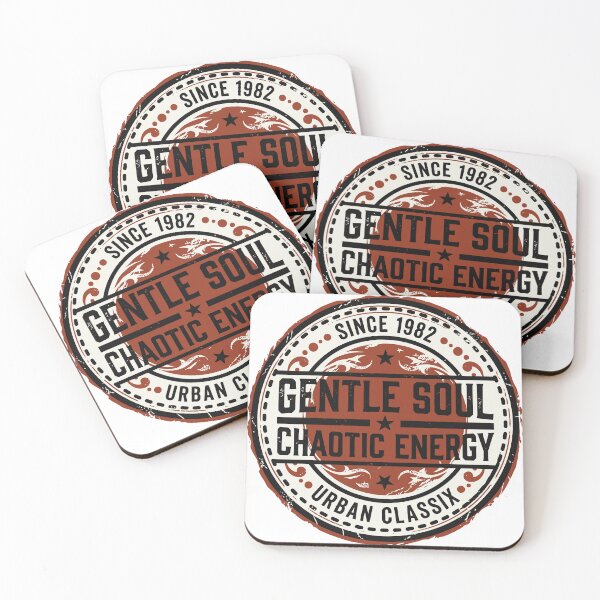 Item preview, Gentle Soul Chaotic Energy - Distressed Black Rust Retro Badge designed and sold by ModdiesColors.