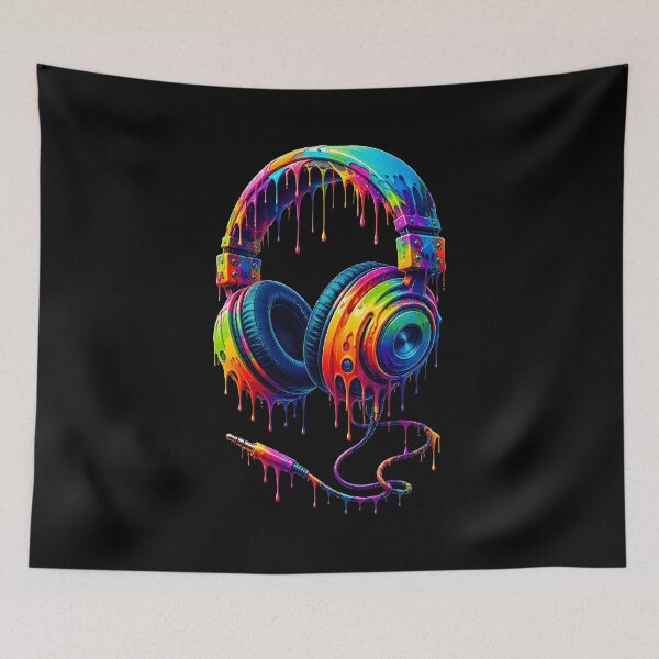 Item preview, dripping paint boombox old school 80s music hip hop designed and sold by SketchDrSketch.