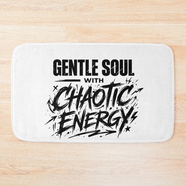 Item preview, Gentle Soul With Chaotic Energy - Bold Typography Black White Text designed and sold by ModdiesColors.