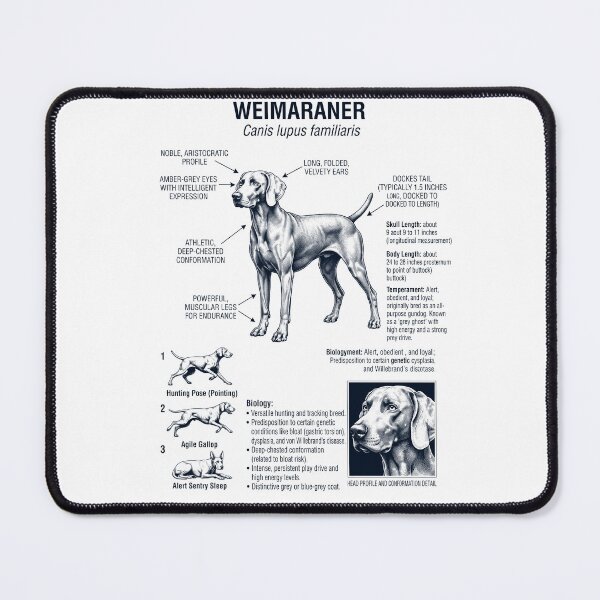 Item preview, Weimaraner Scientific Anatomy Biology Dog Lover designed and sold by dian-rody-crest.