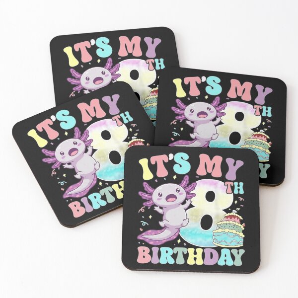 Item preview, It’s My 8th Birthday Cute Axolotl Party Design designed and sold by MiALopezArt.