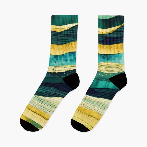 Item preview, Modern Seafoam Green, Aqua, And Yellow Line Pattern designed and sold by DEC02.