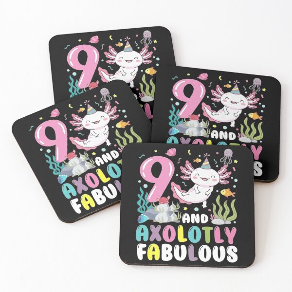 Item preview, 9 and Axolotly Fabulous Cute Ninth Birthday Design designed and sold by MiALopezArt.