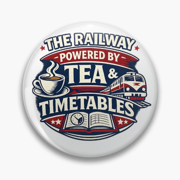 Item preview, Railway Powered By Tea And Timetables Funny Train Worker Design British Rail Humour T-Shirt designed and sold by GarnerSupplyCo.