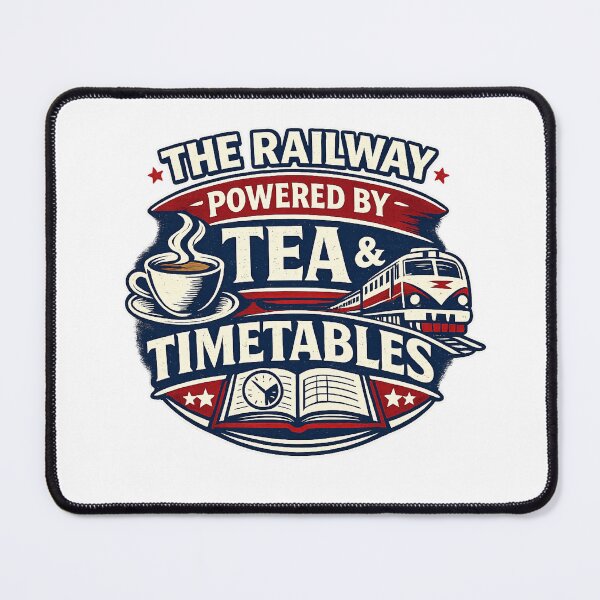 Item preview, Railway Powered By Tea And Timetables Funny Train Worker Design British Rail Humour T-Shirt designed and sold by GarnerSupplyCo.