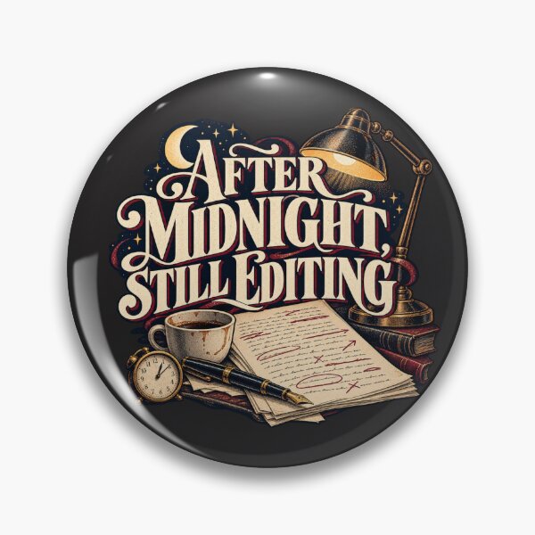 Item preview, After Midnight Still Editing – Late Night Writer Poetcore Design designed and sold by Golden Era Studio.