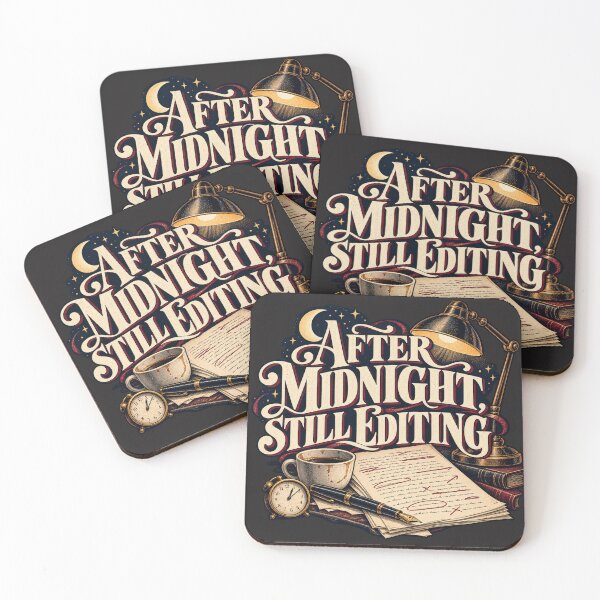 Item preview, After Midnight Still Editing – Late Night Writer Poetcore Design designed and sold by Golden Era Studio.