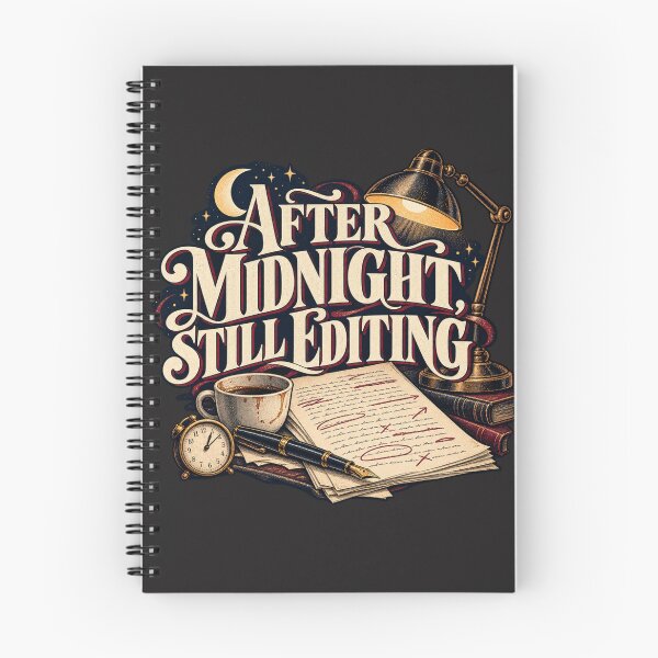 Item preview, After Midnight Still Editing – Late Night Writer Poetcore Design designed and sold by Golden Era Studio.