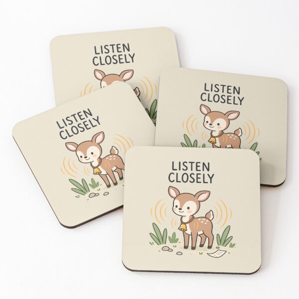 Item preview, Listen Closely | Cute Deer With Bell Illustration designed and sold by MrDev.