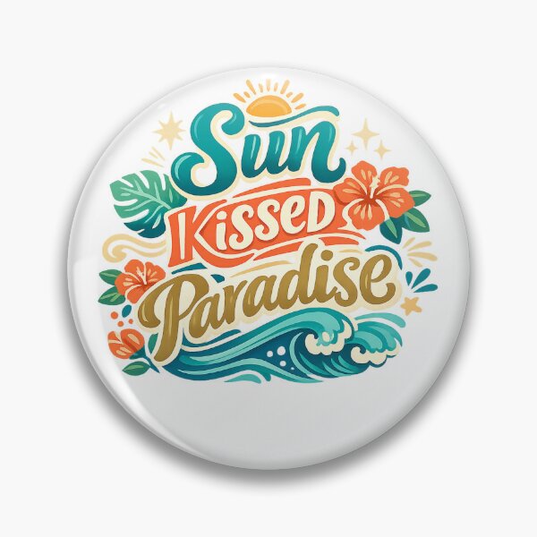Item preview, Sun Kissed Paradise Tropical Beach Hibiscus Ocean Waves Retro Summer Design designed and sold by inkoutninja.