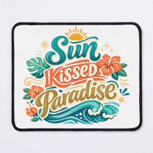 Item preview, Sun Kissed Paradise Tropical Beach Hibiscus Ocean Waves Retro Summer Design designed and sold by inkoutninja.