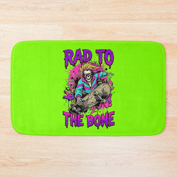 Item preview, Rad To The Bone Neon Skeleton Skater designed and sold by MarCinu Art.