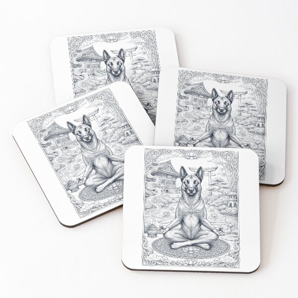 Item preview, Vintage Belgian Malinois Yoga Poses Funny Meditation Dog Mom Lover designed and sold by dian-rody-crest.