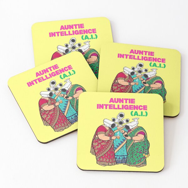 Item preview, Auntie Intelligence AI Indian Desi Surveillance Sarcastic Tech Humor designed and sold by QuirkyGuacamole.