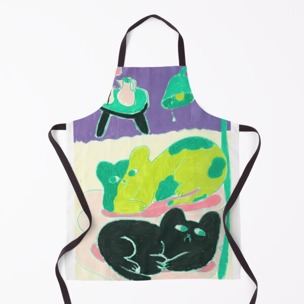 Item preview, Neon Cats Sleeping Under Vintage Lamp designed and sold by DreamsofCrayons.