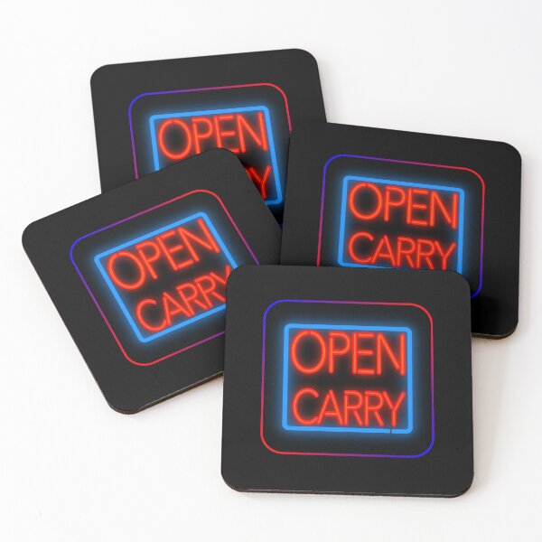 Item preview, Open Carry Neon in Red and Blue (with Border) designed and sold by Karate Octopus.