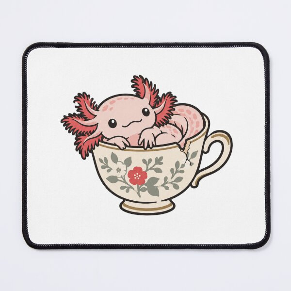 Item preview, Cottagecore Teacup Pink Axolotl Illustration designed and sold by bosamji.