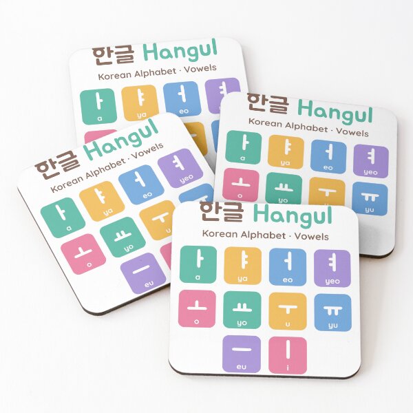 Item preview, Hangul Korean Alphabet Chart - Cute Vowels designed and sold by SpeedContentLab.