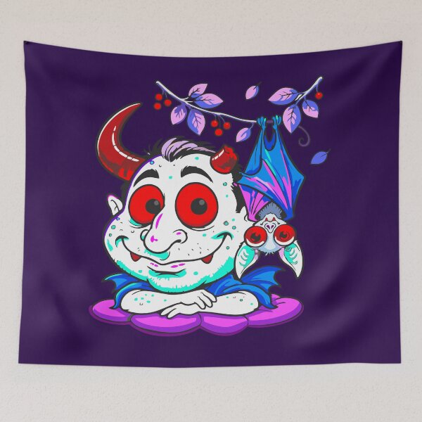 Item preview, Whimsical Psychodelic Red-Eye Deamon designed and sold by vivendulies.