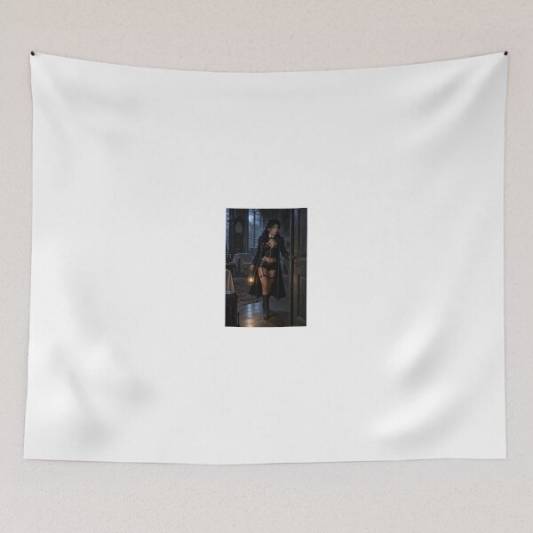 Item preview, Woman in Black Coat at Haunted House designed and sold by CathryneDelamort.