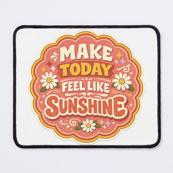 Item preview, Make Today Feel Like Sunshine Retro Daisy Groovy Positive Quote Design designed and sold by inkoutninja.