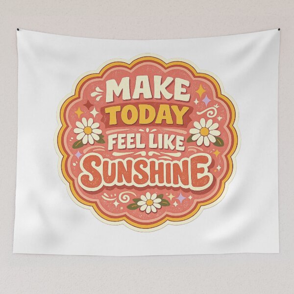 Item preview, Make Today Feel Like Sunshine Retro Daisy Groovy Positive Quote Design designed and sold by inkoutninja.