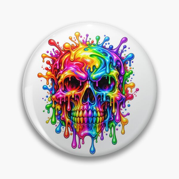 Item preview, Rainbow Melting Skull Neon Graffiti Art designed and sold by GraffKingz.