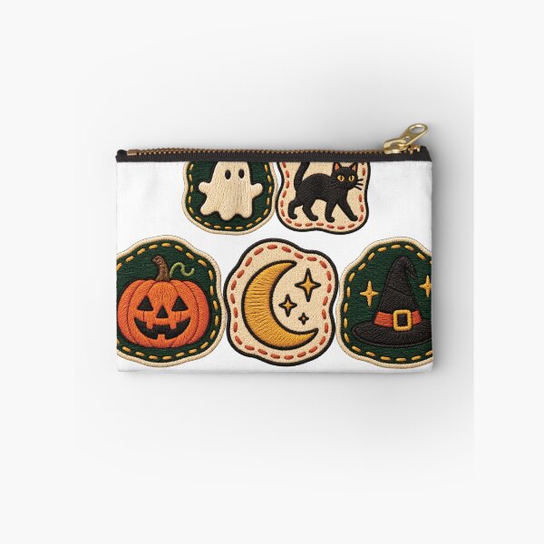 Item preview, Embroidered Patch Style Halloween Icons Ghost Cat Pumpkin Witch Hat. designed and sold by Wild Mood Co..