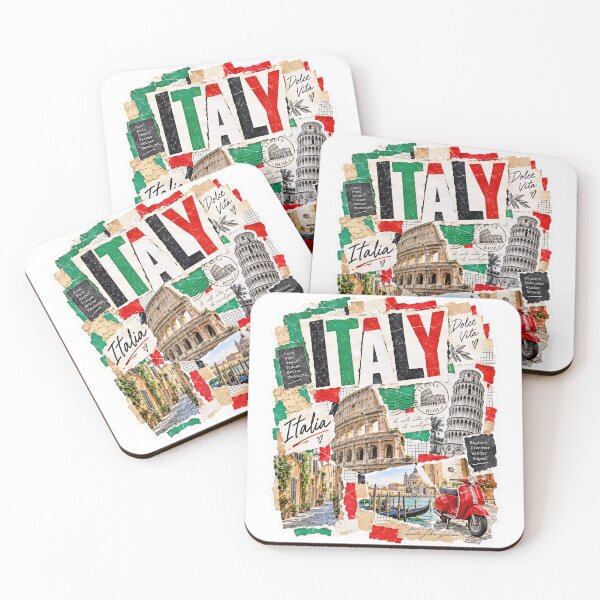 Item preview, Italy Vintage Travel Collage and Landmarks designed and sold by EdwinkOne.