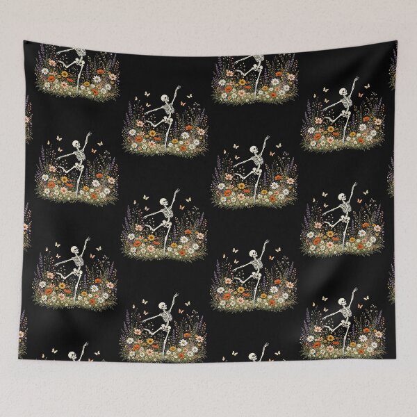 Item preview, Cottagecore Dancing Skeleton Floral Gift designed and sold by aponwao.
