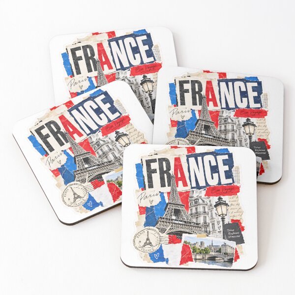 Item preview, France Vintage Travel Collage with Paris Landmarks designed and sold by EdwinkOne.