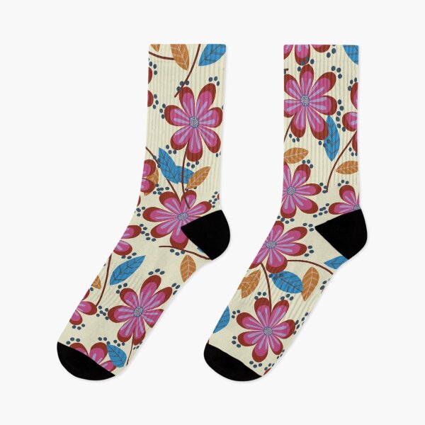 Artikelvorschau, Vintage-Muster mit botanischen Blumen und Zweigen auf cremefarbenem Grund entworfen und verkauft von PowerAntShop.