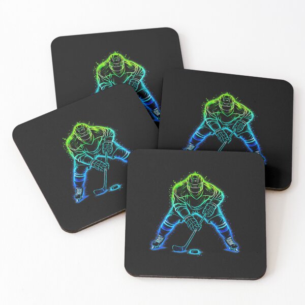 Item preview, Neon Ice Hockey Player Hockey Game Action designed and sold by khdmalakarak.