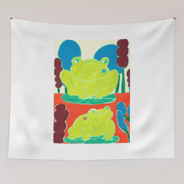 Item preview, Surreal Green Frogs On Lily Pads designed and sold by DreamsofCrayons.