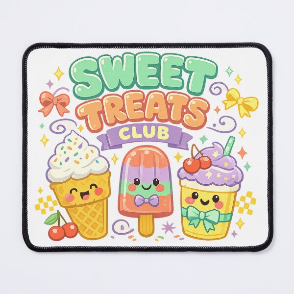 Item preview, Sweet Treats Club Cute Kawaii Ice Cream Popsicle Dessert Characters Design designed and sold by inkoutninja.